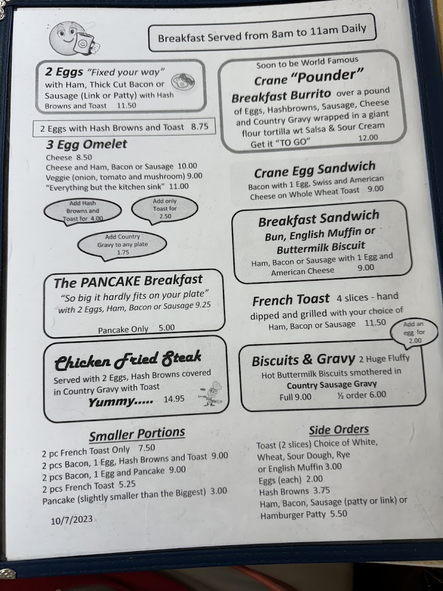 Menu Crane Store & Cafe, Gas And Rv Camping.-2